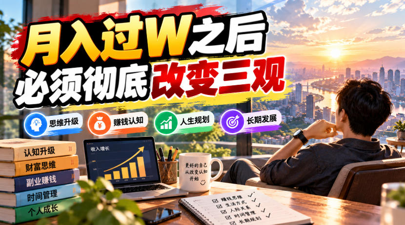 某公众号付费文章：月入过W之后，必须彻底改变三观-独家科技资源网