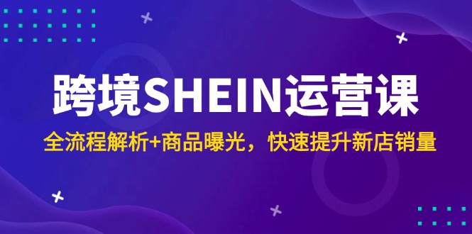 跨境SHEIN运营课，全流程解析+商品曝光，快速提升新店销量-独家科技资源网