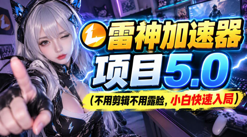 雷神加速器项目(不用剪辑不用露脸，小白快速入局)-独家科技资源网