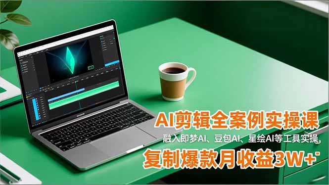 AI剪辑全案例实操课，融入即梦AI、豆包AI、星绘AI等工具实操，复制爆款月收益3W+-独家科技资源网