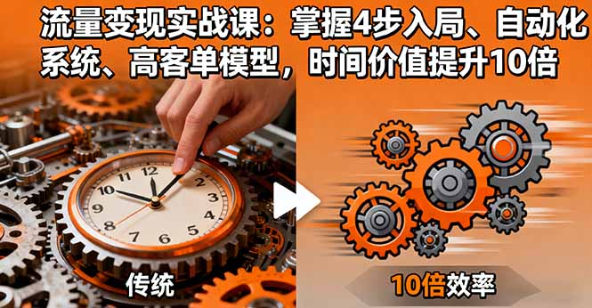 流量变现实战课：掌握4步入局、自动化系统、高客单模型，时间价值提升10倍-独家科技资源网