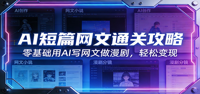 AI短篇网文通关攻略：零基础用AI写网文做漫剧，轻松变现-独家科技资源网