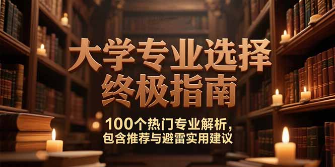 付费文：大学专业选择终极指南,100个热门专业解析,包含推荐与避雷实用建议-独家科技资源网