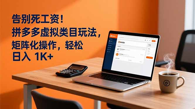 告别死工资！拼多多虚拟类目玩法，矩阵化操作，轻松日入 1K+-独家科技资源网