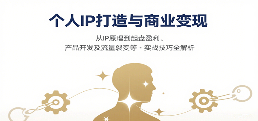 个人IP打造与商业变现，从IP原理到起盘盈利、产品开发及流量裂变等实战技巧全解析-独家科技资源网