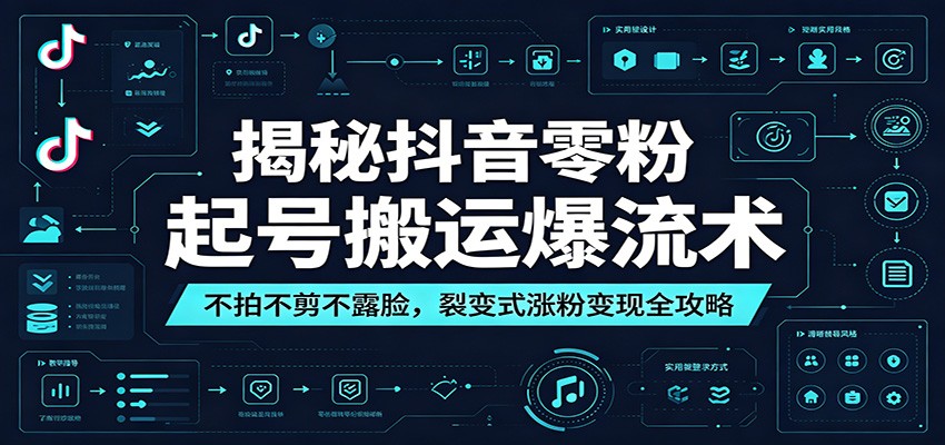 揭秘抖音零粉起号搬运爆流术:不拍不剪不露脸,裂变式涨粉变现全攻略-独家科技资源网