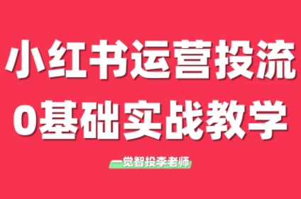李老师·小红书运营投流，0基础实战教学(更新)-独家科技资源网