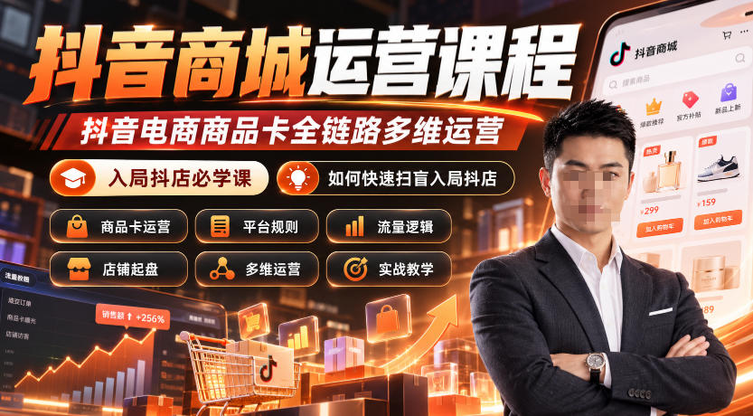 抖音商城运营课程，抖音电商商品卡全链路多维运营，入局抖店必学课， 如何快速扫盲入局抖店(更新1017)-独家科技资源网