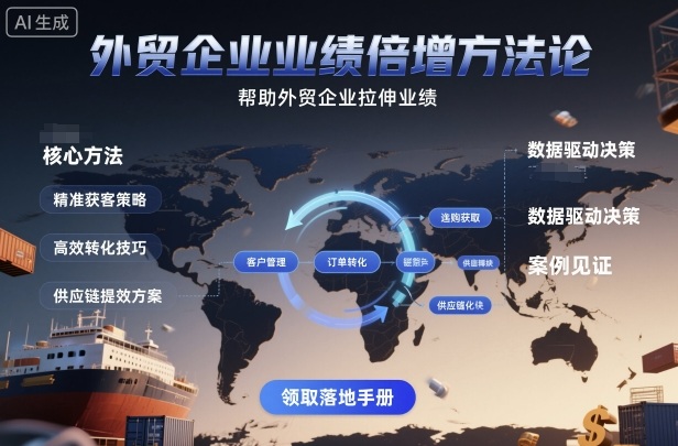 外贸企业业绩倍增方法论，帮助外贸企业拉伸业绩-独家科技资源网