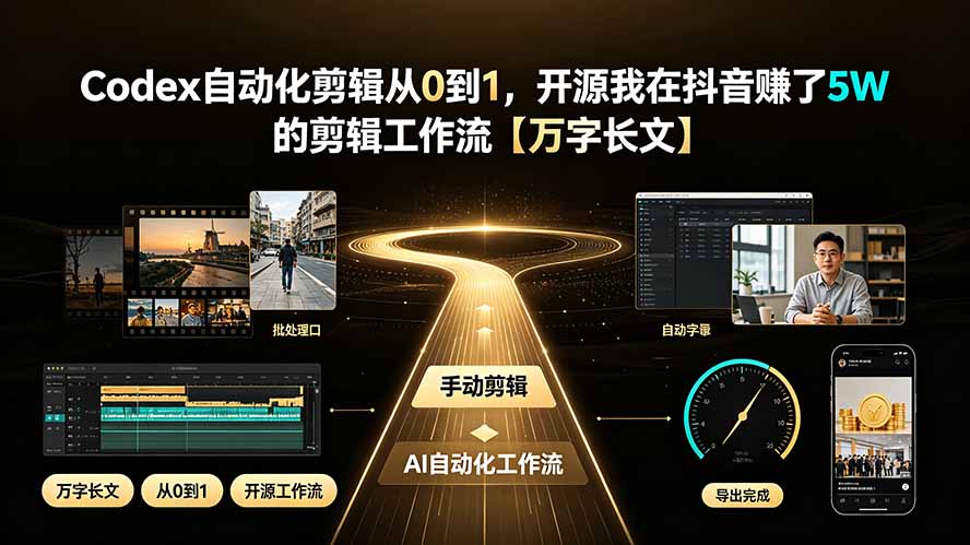 Codex自动化剪辑从0到1，开源我在抖音赚了5W 的剪辑工作流【万字长文】-独家科技资源网