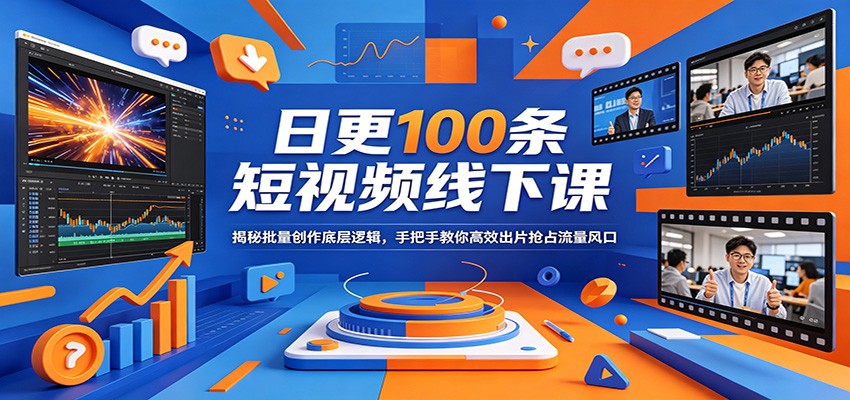 日更100条短视频线下课：揭秘批量创作底层逻辑，手把手教你高效出片抢占流量风口-独家科技资源网