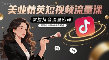 美业精英短视频流量课，掌握抖音流量密码，天天有询单，条条有转化-独家科技资源网