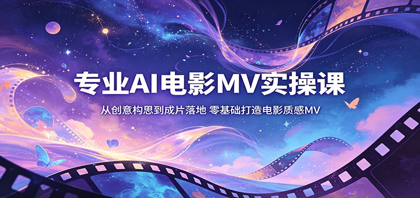 专业AI电影MV实操课：从创意构思到成片落地，零基础打造电影质感MV-独家科技资源网