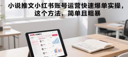 小说推文小红书账号运营快速爆单实操，这个方法，简单且粗暴-独家科技资源网