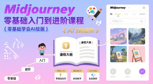 midjourney零基础入门到进阶课程，零基础学会AI绘画-独家科技资源网