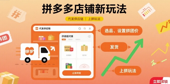 拼多多店铺新玩法，代发供应链上拼玩法-独家科技资源网