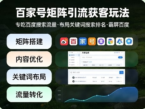 百家号矩阵引流获客玩法，专吃百度搜索流量，布局关键词搜索排名，霸屏百度-独家科技资源网