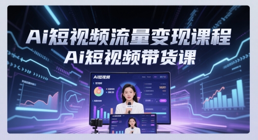Ai短视频流量变现课程，Ai短视频带货课-独家科技资源网