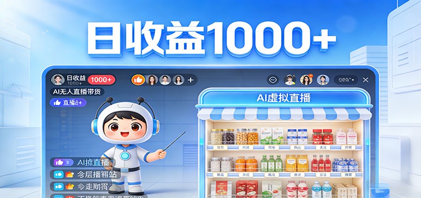 不用露脸不用说话,24小时自动卖货赚钱,全天自动直播,收益看得见-独家科技资源网