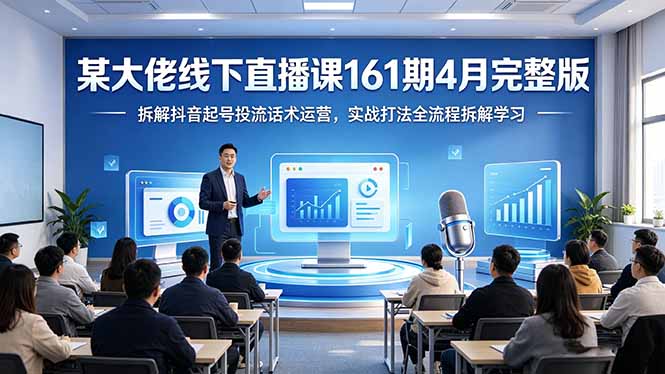 某大佬线下直播课161期4月完整版，拆解抖音起号投流话术运营，实战打法全流程拆解学习-独家科技资源网