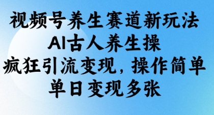 视频号养生赛道新玩法，AI古人养生操，疯狂引流变现，操作简单，单日变现多张-独家科技资源网
