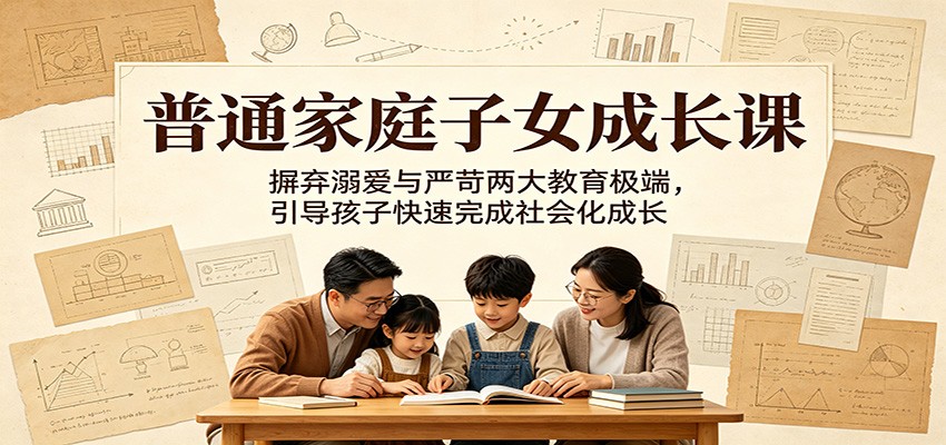 普通家庭子女成长课:摒弃溺爱与严苛两大教育极端,引导孩子快速完成社会化成长-独家科技资源网