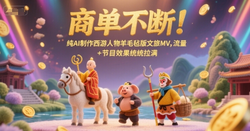 商单不断！纯AI制作西游人物羊毛毡版文旅MV，流量+节目效果统统拉满-独家科技资源网