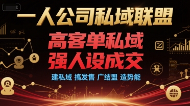 一人公司私域联盟，高客单私域，强人设成交，建私域 搞发售 广结盟 造势能-独家科技资源网