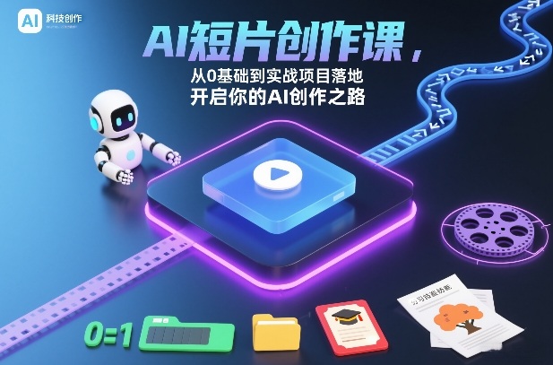 AI短片创作课，从0基础到实战项目落地，开启你的AI创作之路-独家科技资源网