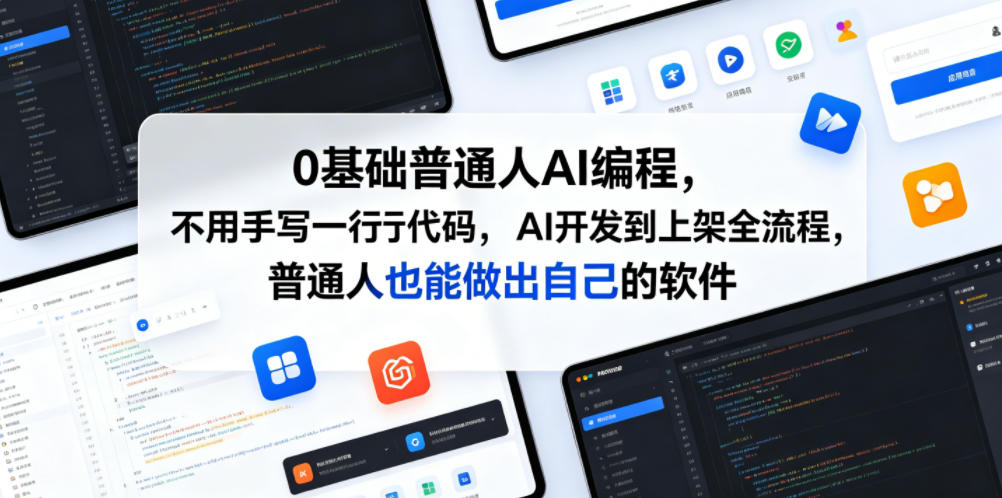 0基础普通人AI编程，不用手写一行代码，AI开发到上架全流程，普通人也能做出自己的软件-独家科技资源网