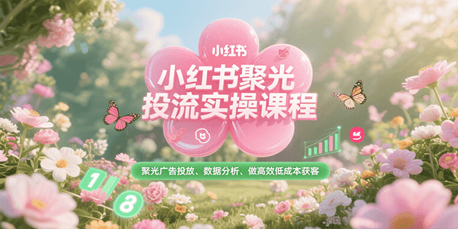 小红书聚光投流实操课程，聚光广告投放、数据分析、做高效低成本获客-独家科技资源网
