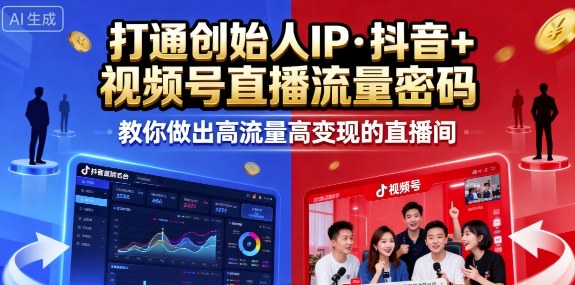 25年直播9-10两期线下课，打通创始人IP，抖音+视频号直播流量密码，教你做出高流量高变现的直播间-独家科技资源网