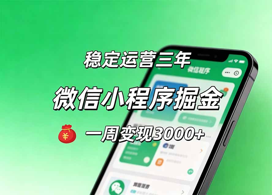月收益稳定1W+的微信小程序，前期积累客户，后期躺平养老，小白轻松上手-独家科技资源网