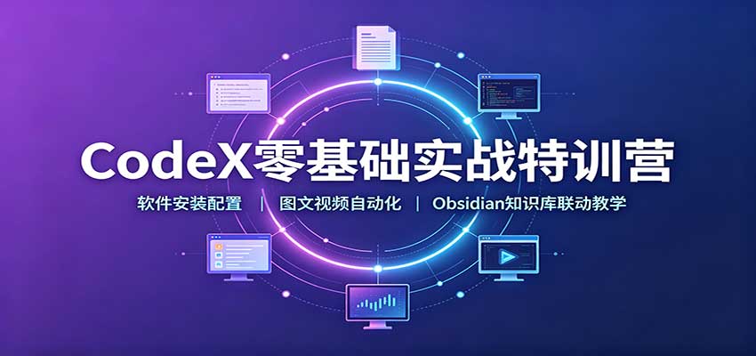 CodeX零基础实战特训营：软件安装配置，图文视频自动化，Obsidian知识库联动教学-独家科技资源网