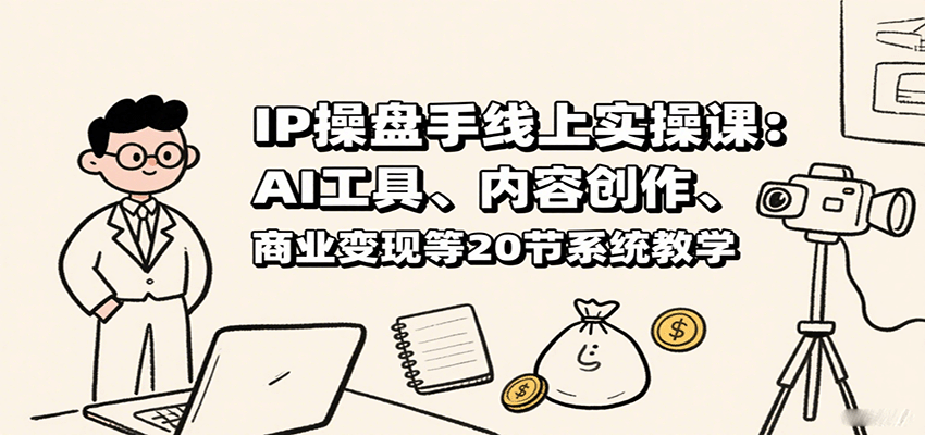 IP操盘手线上实操课：AI工具、内容创作、商业变现等20节系统教学-独家科技资源网