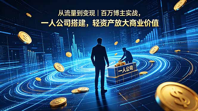 从流量到变现|百万博主实战,一人公司搭建,轻资产放大商业价值-独家科技资源网