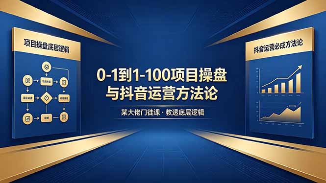 0-1到1-100怎么建？某大佬门徒课教透项目操盘底层逻辑+抖音运营必成方法论-独家科技资源网
