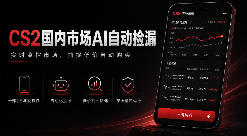 游戏市场AI自动监控,实时检测差价捡漏,简单轻松,日入300+【揭秘】-独家科技资源网