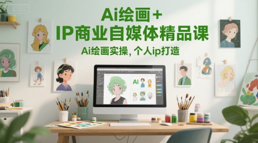 Ai绘画+IP商业自媒体精品课，Ai绘画实操，个人ip打造-独家科技资源网