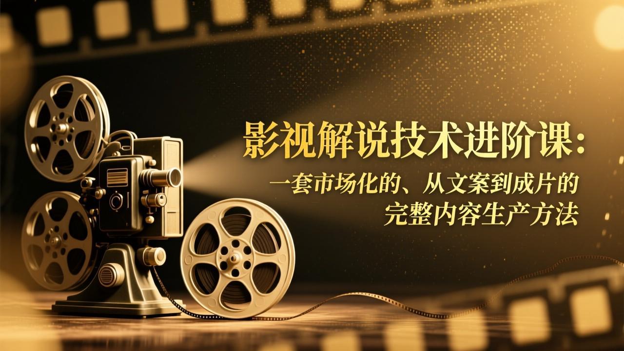 影视解说技术进阶课：一套市场化的、从文案到成片的完整内容生产方法-独家科技资源网