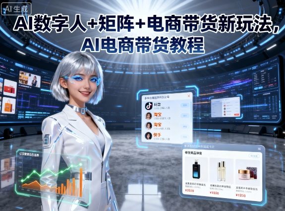AI数字人+矩阵+电商带货新玩法，AI电商带货教程-独家科技资源网