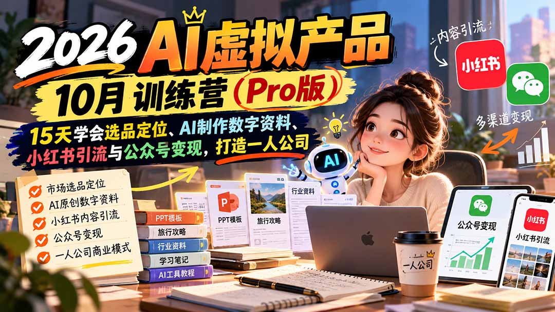 2026AI虚拟产品10月训练营(Pro版-独家科技资源网
