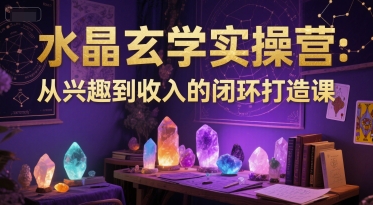 水晶玄学实操营：从兴趣到收入的闭环打造课-独家科技资源网