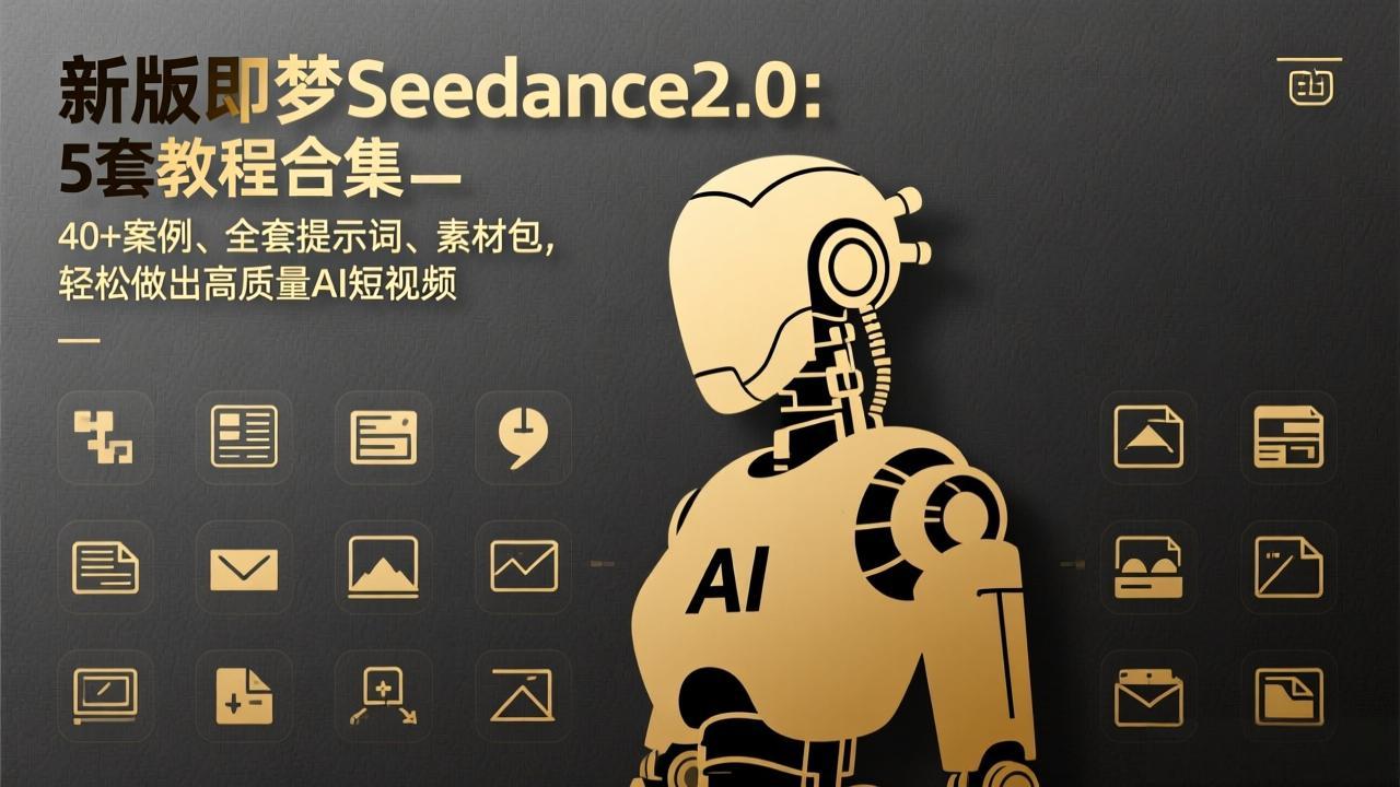 新版即梦Seedance2.0：5套教程合集，40+案例、全套提示词、素材包，轻松做出高质量AI短视频-独家科技资源网