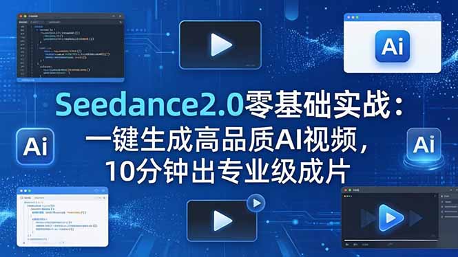 Seedance2.0零基础实战：一键生成高品质AI视频，10分钟出专业级成片-独家科技资源网