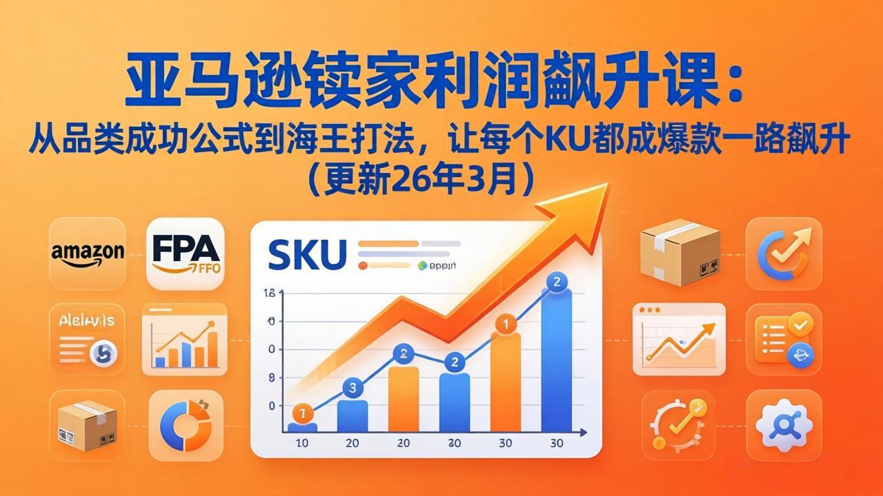 亚马逊卖家利润飙升课：从品类成功公式到海王打法，让每个SKU都成爆款一路飙升(更新26年3月-独家科技资源网