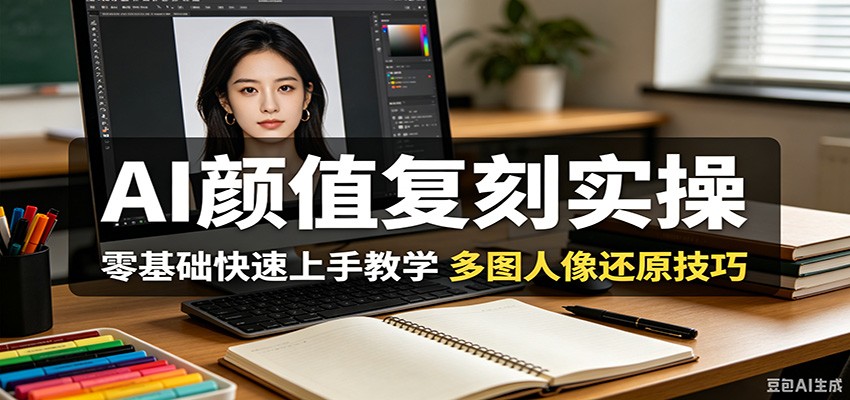 AI颜值复刻实操,零基础快速上手教学,多图人像还原技巧-独家科技资源网