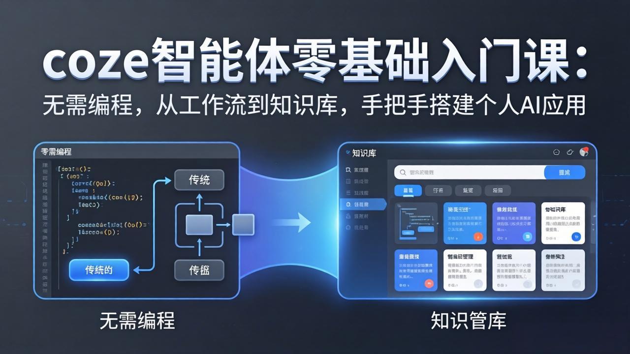 coze智能体零基础入门课：无需编程，从工作流到知识库，手把手搭建个人AI应用-独家科技资源网