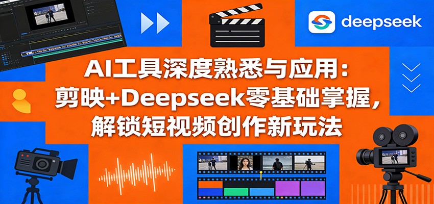 AI工具深度熟悉与应用：剪映+Deepseek零基础掌握，解锁短视频创作新玩法-独家科技资源网