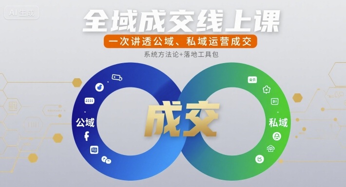 全域成交线上课，一次讲透公域、私域运营成交-独家科技资源网